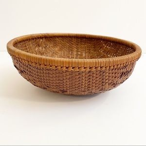 Round Boho Chic Woven Basket Wall Hanging Storage
